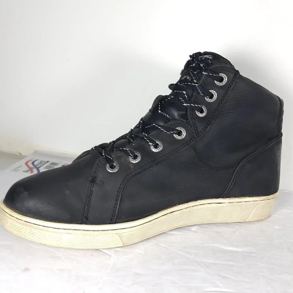 Harley Davidson Men's Midland US9M Black Leather Waterproof Laceup Ankle Boots